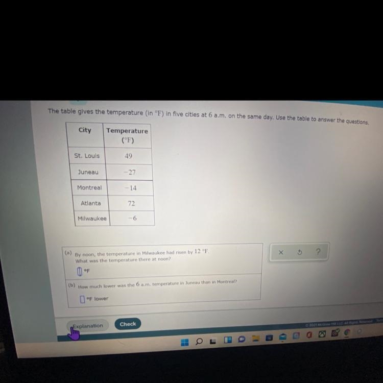 Please help the table gives the temperature (in Fahrenheit ) In five series at 6 AM-example-1