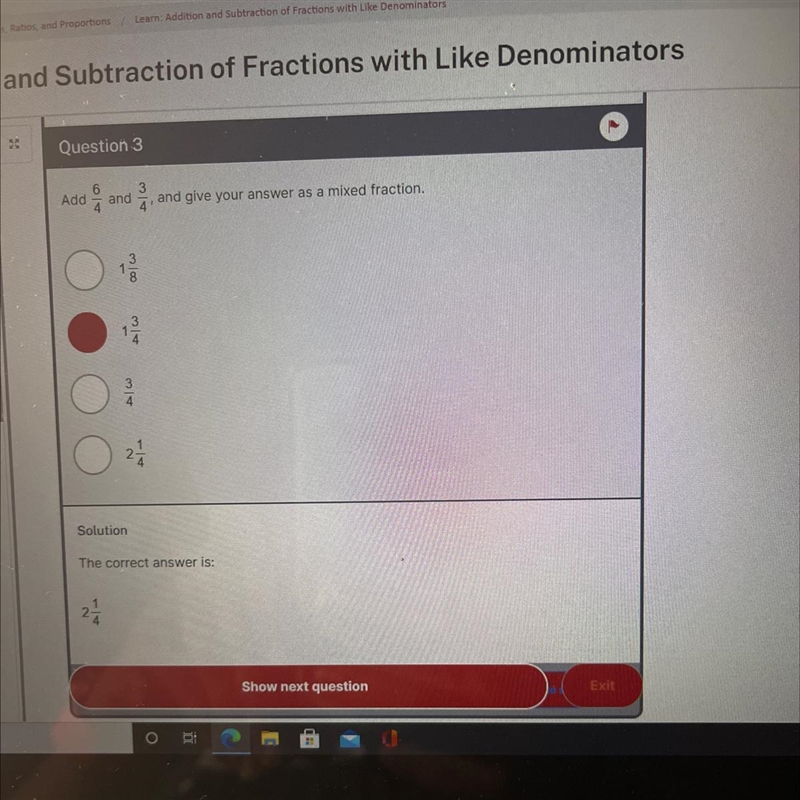 When you add two fractions that have the same denominator, you just need to add the-example-1