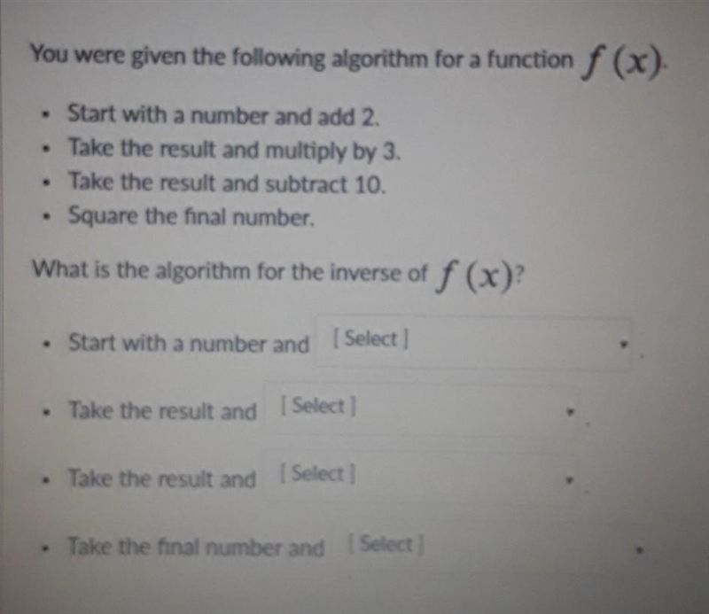 What is the algorithm for the inverse of f (x)?-example-1