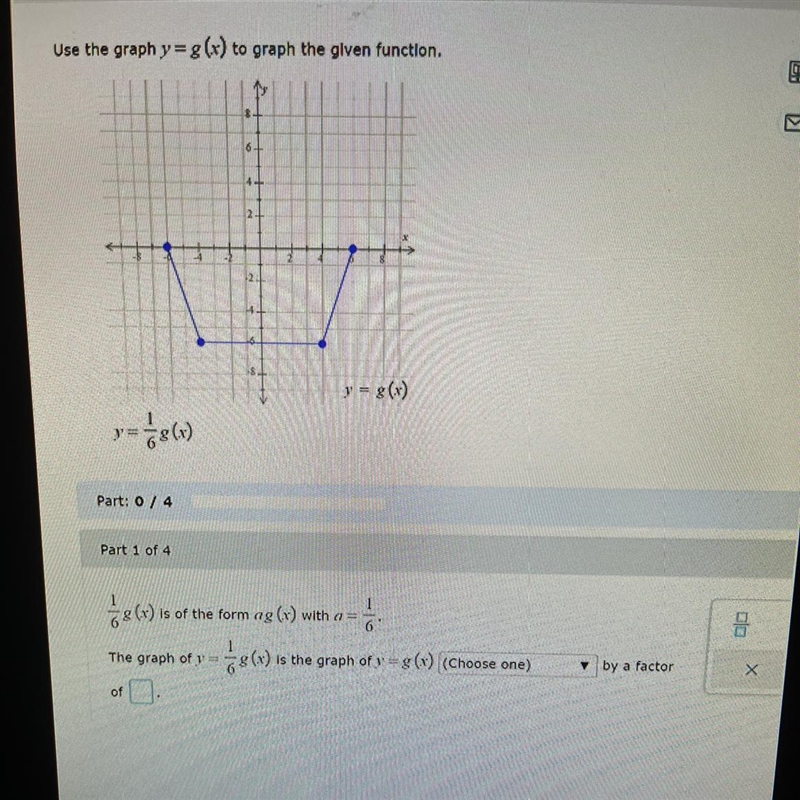 Use the graph y = g (x) to graph the glven function.-example-1