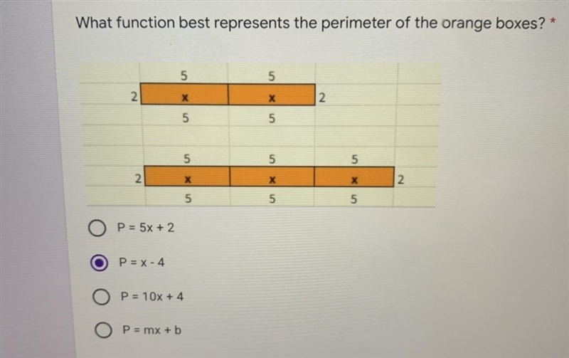 What function best represents the perimeter of the orange boxes? *-example-1