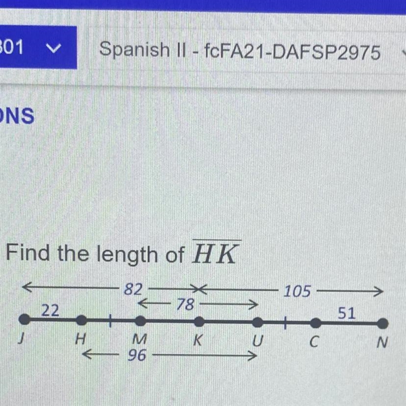 Ask... Find the length of HK HELPPPPP-example-1