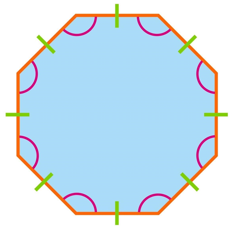 A regular octagon Is shown below what is the measure of each interior angle?135°144°140°120°-example-1