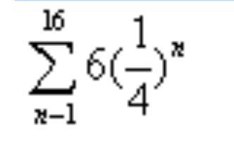 What is the sum of the geometric series, rounded to the nearest whole number?See image-example-1