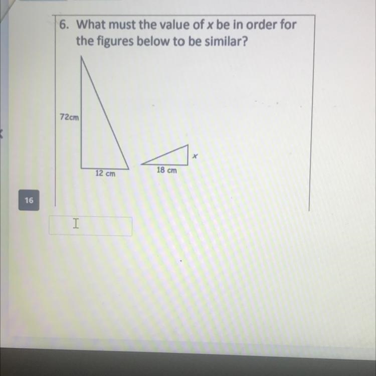 What must the value of x be in order forthe figures below to be similar?-example-1