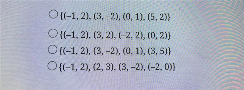 Hi I need help with this review question.Which set of ordered pairs in the form of-example-1