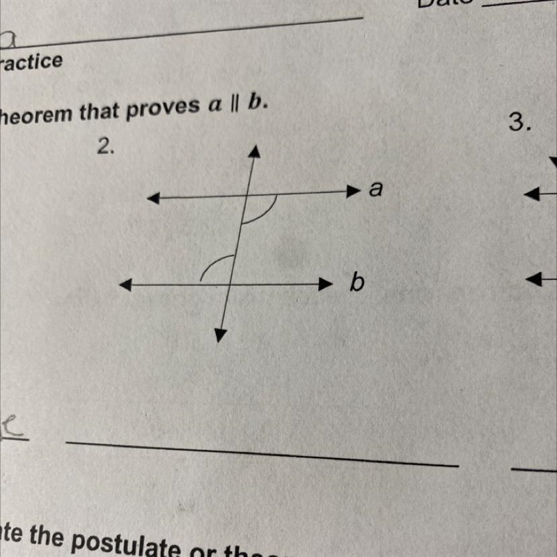 Proving Lines Parallel PracticeDatePeriodIn each case, state the theorem that proves-example-1