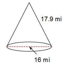 Find the surface area. Leave your answers in terms of π.A. 229.5π mi²B. 143.2π mi-example-1