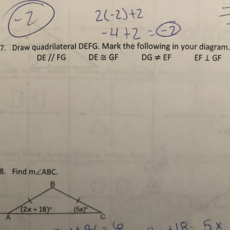 7. Draw quadrilateral DEFG. Mark the following in your diagram.-example-1