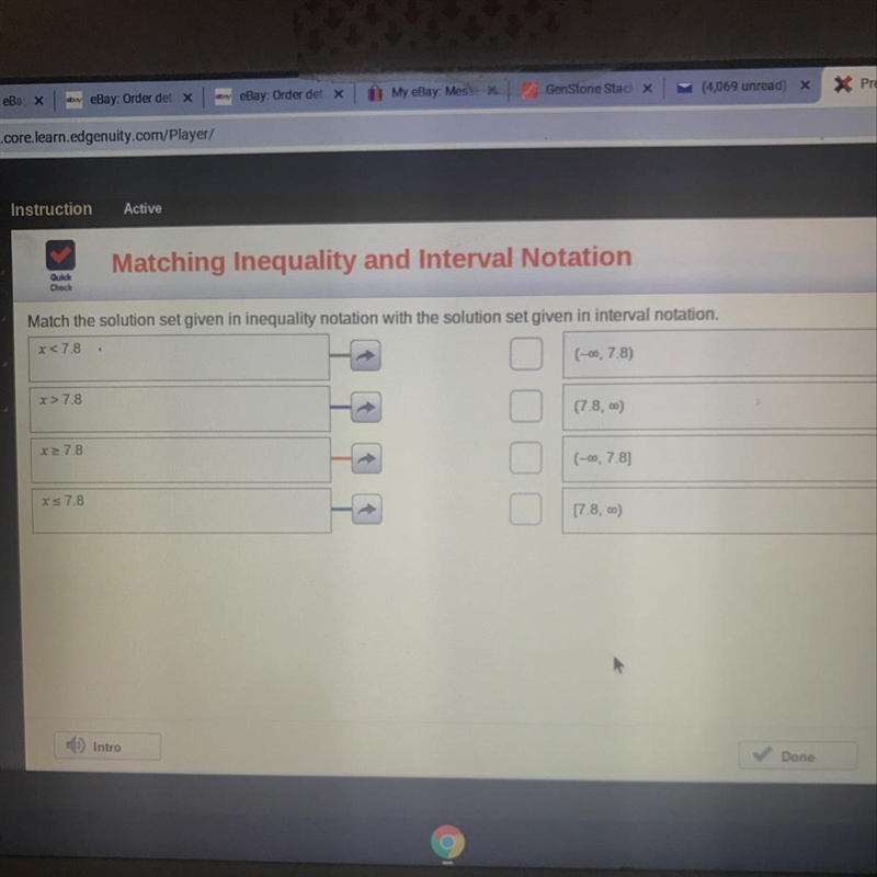 Matching Inequality and Interval NotationCheckMatch the solution set given in inequality-example-1