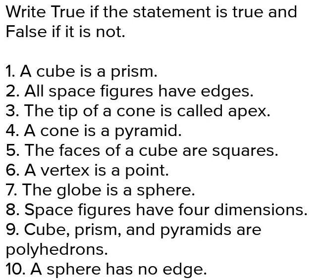 Write True if the statement is true and False if it is not. ​-example-1