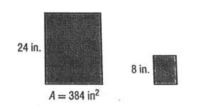 Use this proportion to solve for the area of the small card. (Look at the pictures-example-2