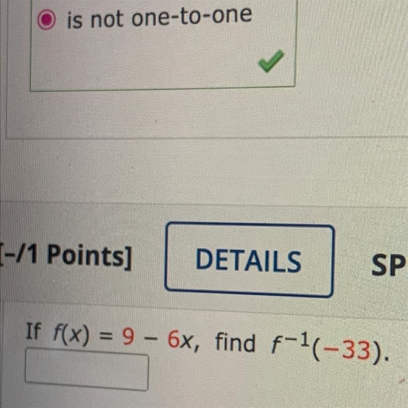 If f(x)=9, find f^-1(33)-example-1