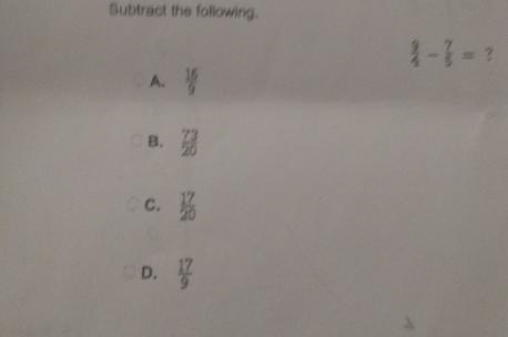 Question 2 Subtract the following 2-} A B. 15 BR 8 16 c. d.-example-1