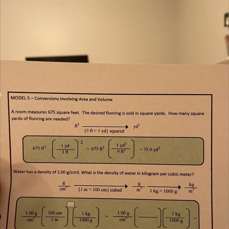 In the top problem does feet completely cancel out square feet-example-1