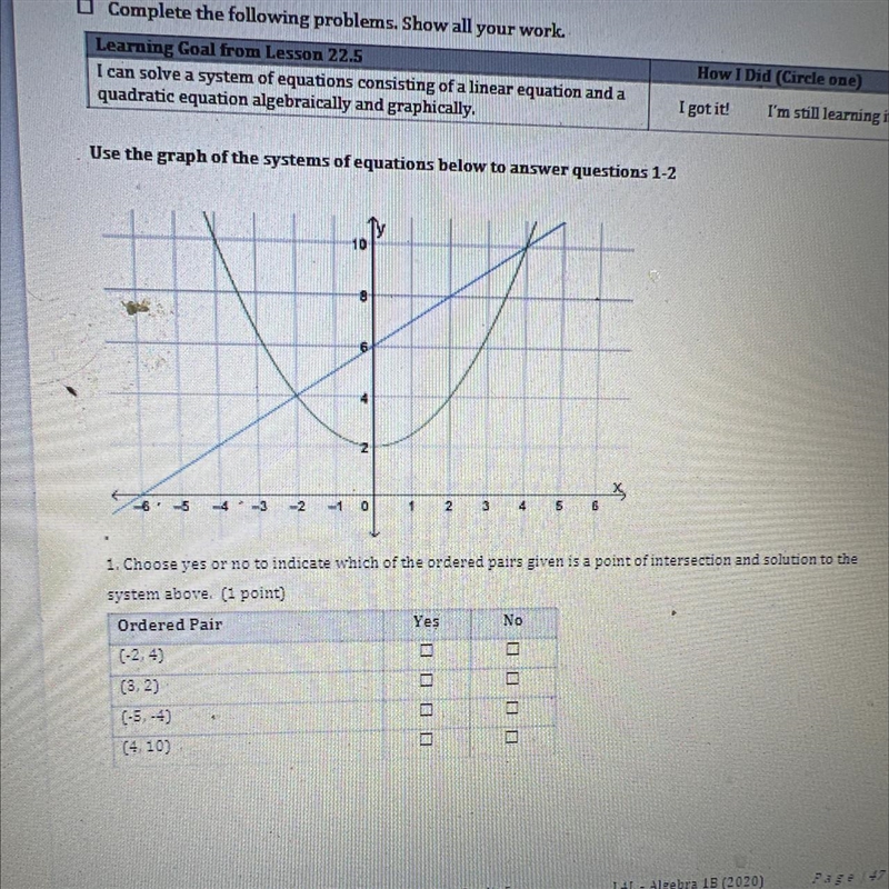 Use the graph of the systems of equations below to answer questions 1-210&4N76.3-4-3-2-10oB-example-1