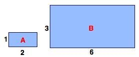 1) Two similar rectangles are shown. Which statement is true? A) The area of rectangle-example-1