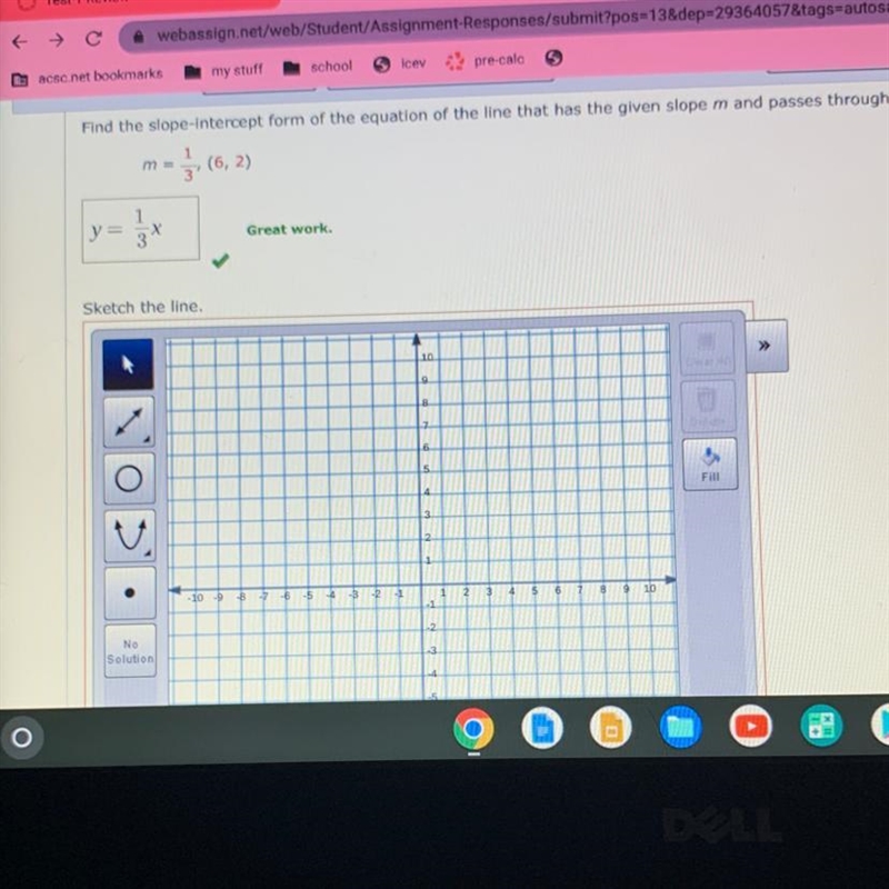 Pls help?! Find the slope-intercept form of the equation of the line that has the-example-1