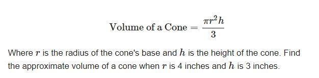 Volume of a Cone= pls need heklp-example-1