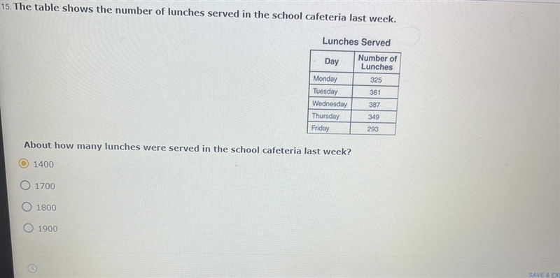 The table shows the number of lunches served in the school cafeteria last week. Lunches-example-1