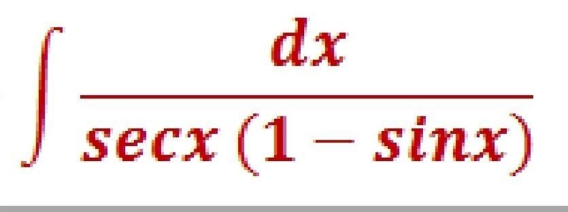 (1)/( \sec(1 - \sin(x) ) ) dx Any help with this? ​-example-1