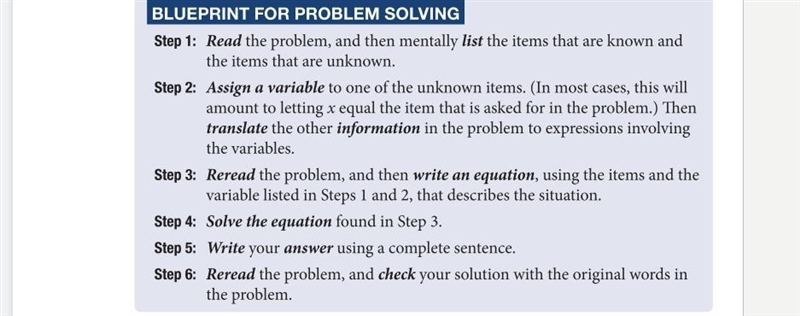 Use the six steps in the "Blueprint for Problem Solving" to solve the following-example-1