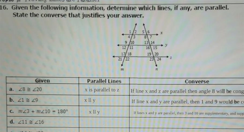 given the following information, determine which lines, if any, are parallel. state-example-1