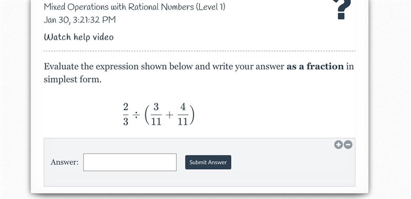 Evaluate the expression shown below and write your answer as a fraction in simplest-example-1