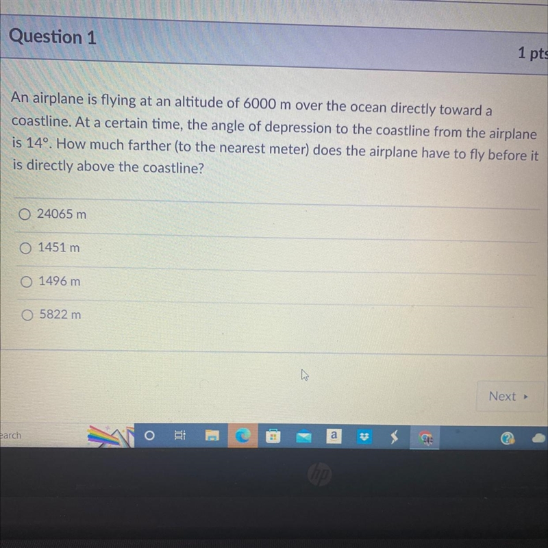 How much farther (to the nearest meter) does the airplane have to fly before it is-example-1