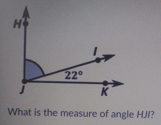 What is the measure of angle HJI? A. 38° B. 68C. 112° D. 158°-example-1