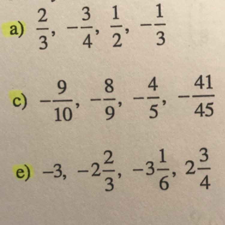 Rearrange the fractions in order from least to greatest. Show your work-example-1