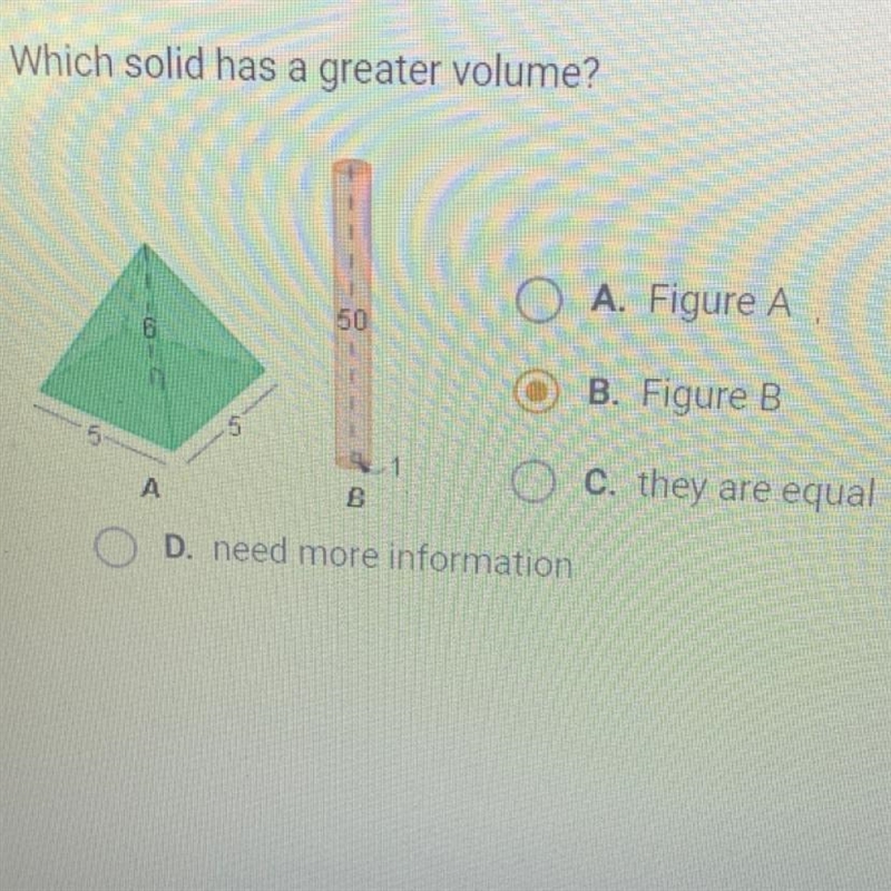 >A. Figure AB. Figure Bc. they are equalD. need more information-example-1