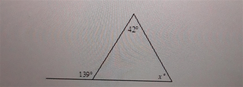 Find the value of x the diagram is not a scale ○ 83 ○ 97 ○ 132 ○ 41-example-1