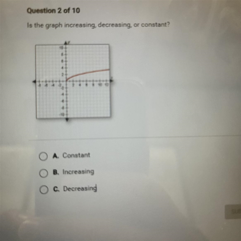 Is the graph increasing, decreasing, or constant?-example-1