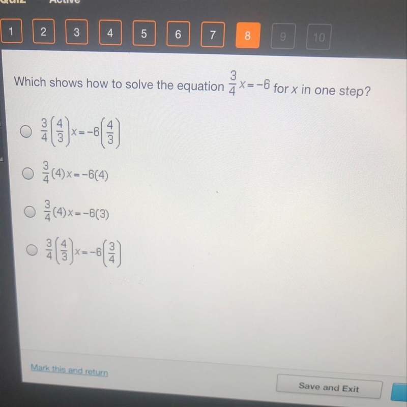 3Which shows how to solve the equation 7 x=-6 for x in one step?-example-1