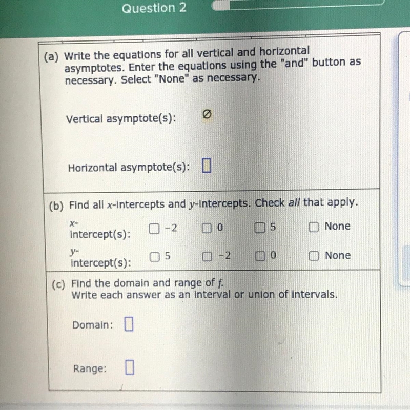 (a) Write the equations for all vertical and horizontalasymptotes. Enter the equations-example-1