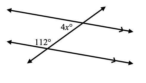 Use your knowledge of angle relationships to solve for x in the transversals below-example-1