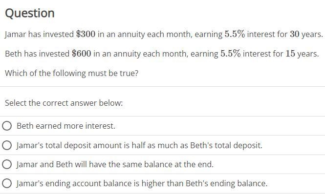 Jamar has invested $300 in an annuity each month, earning 5.5% interest for 30 years-example-1