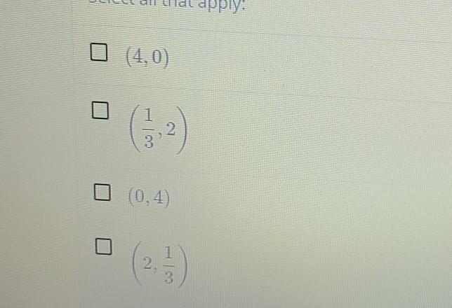 Which ordered pairs are solutions to the equation x + 6 y equals 4-example-1