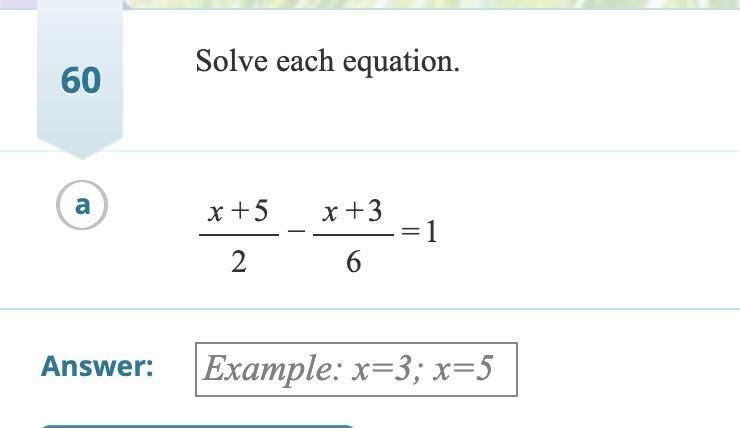 Solve each equation, this problem is 60a from the rsm homework-example-1