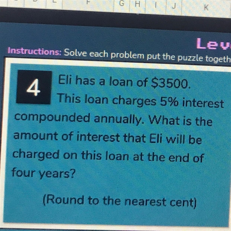 Eli has a loan of $3500.This loan charges 5% interestcompounded annually. What is-example-1