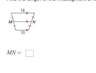 Find the length of the midsegment of the trapezoid.-example-1