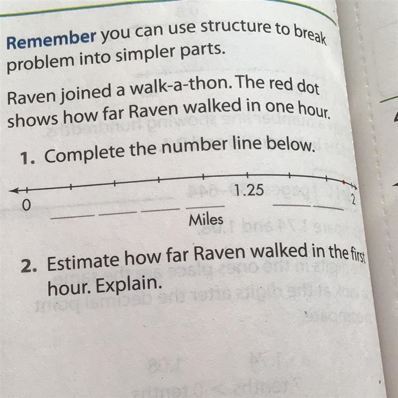 Raven joined a walk-a-thon. The red dot shows how far Raven walked in one hour.-example-1