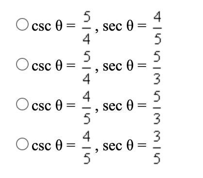 For a standard-position angle determined by the point (x, y), what are the values-example-1