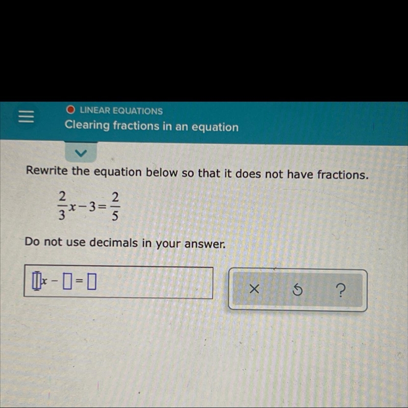 Re-write the equation below that it does not have fractions-example-1