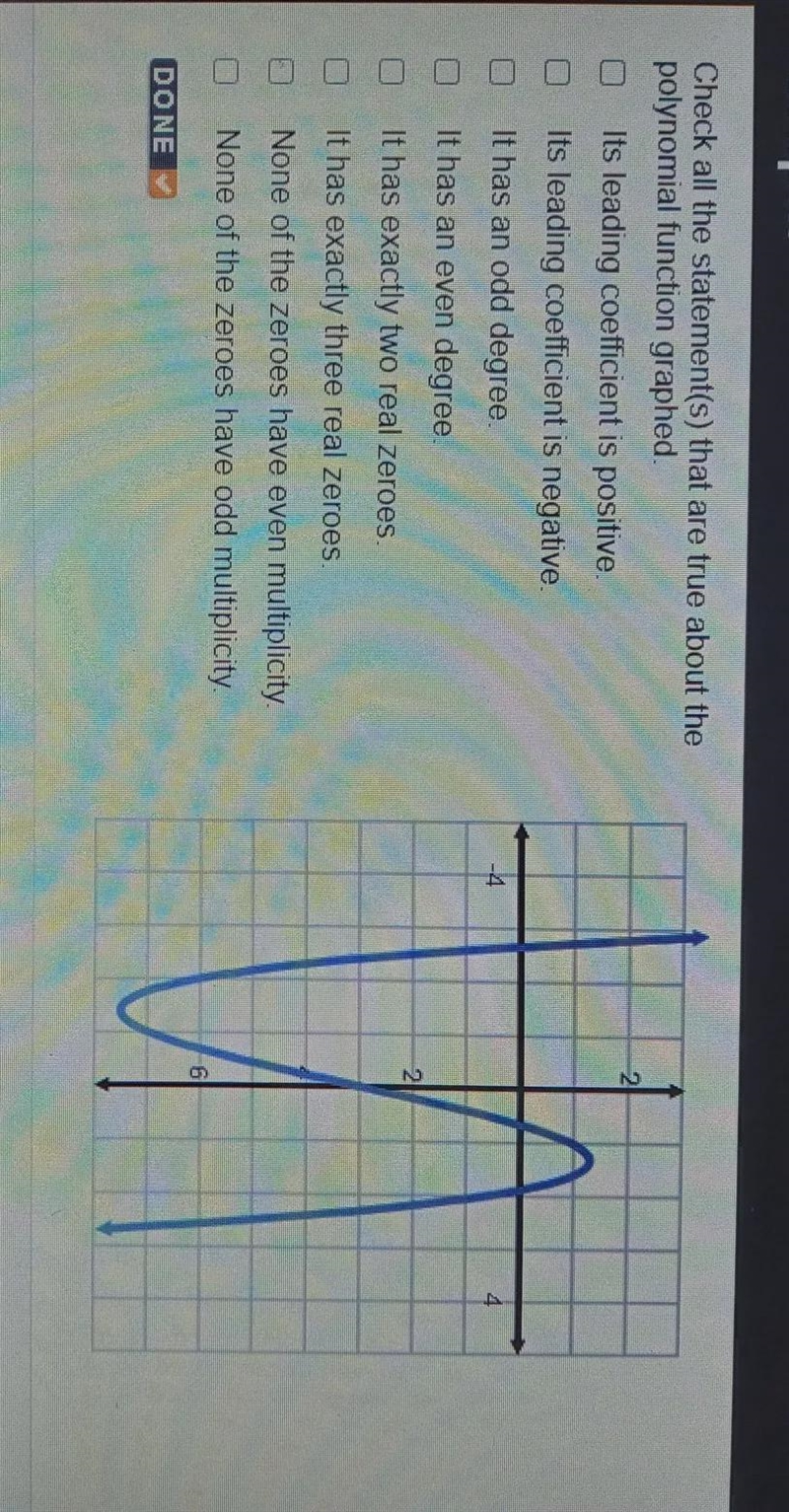 Check all the statements that are true about the function graphed-example-1