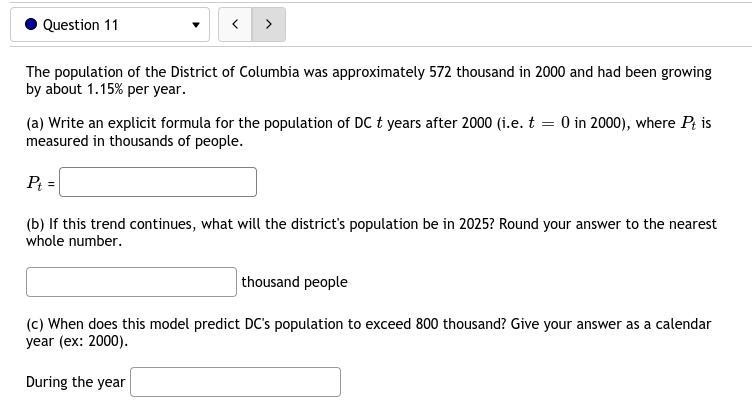 11. The population of the District of Columbia was approximately 572 thousand in 2000 and-example-1