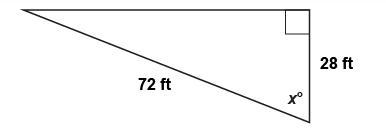 In this triangle, what is the value of x? Enter your answer, rounded to the nearest-example-1