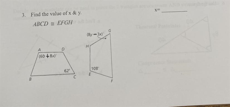 Find the value of x & y ( SHOW YOUR WORK ) !!!-example-1