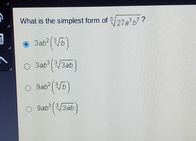 Which expression is equivalent to 3/32x® y10 ? 4x27°(Vzx?y 2x*y$ (va 2x2y3 3 4xy 4x-example-1